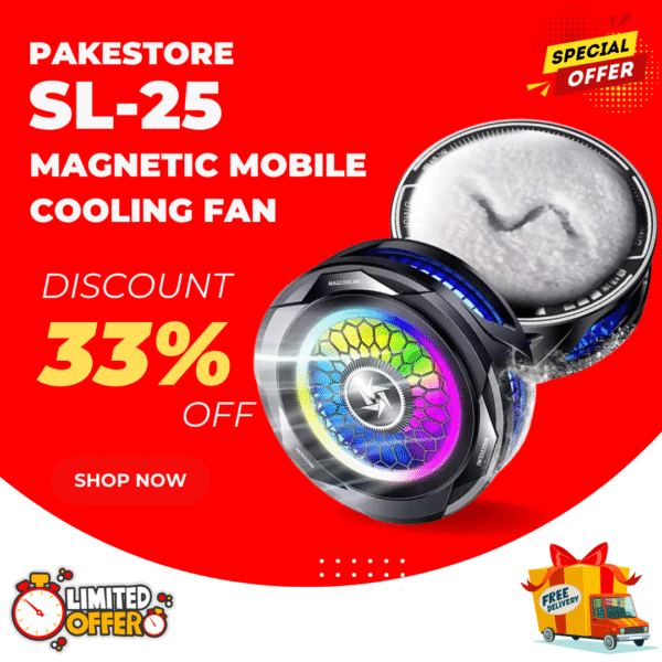 Magnetic Phone Cooler - Portable Lightweight Gaming Fan with Fast Ice Cooling PES 25