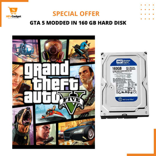 160GB Portable HDD: Pre-Loaded Modded GTA 5 – Plug-and-Play for PC/Laptops