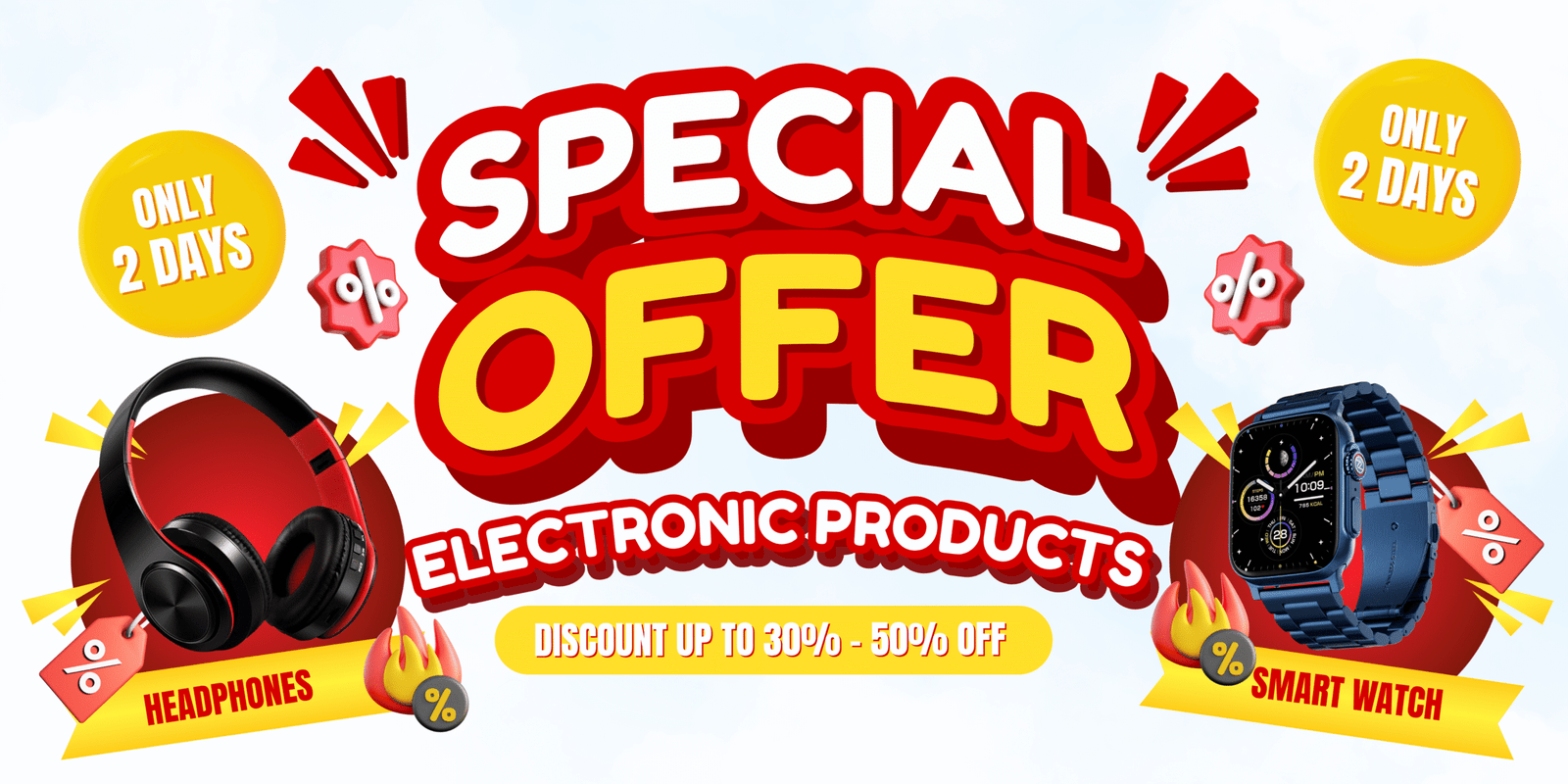 Red and Yellow Bold Special Offer Sale Banner